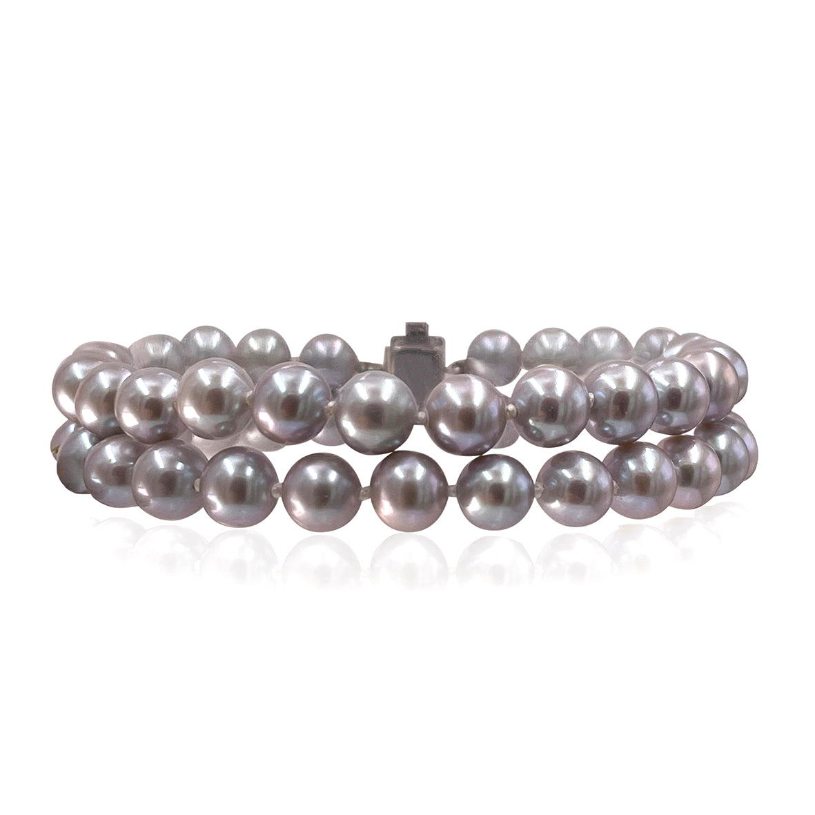 Grey Freshwater Pearl Double Strand &#39;Classic&#39; Pearl Bracelet