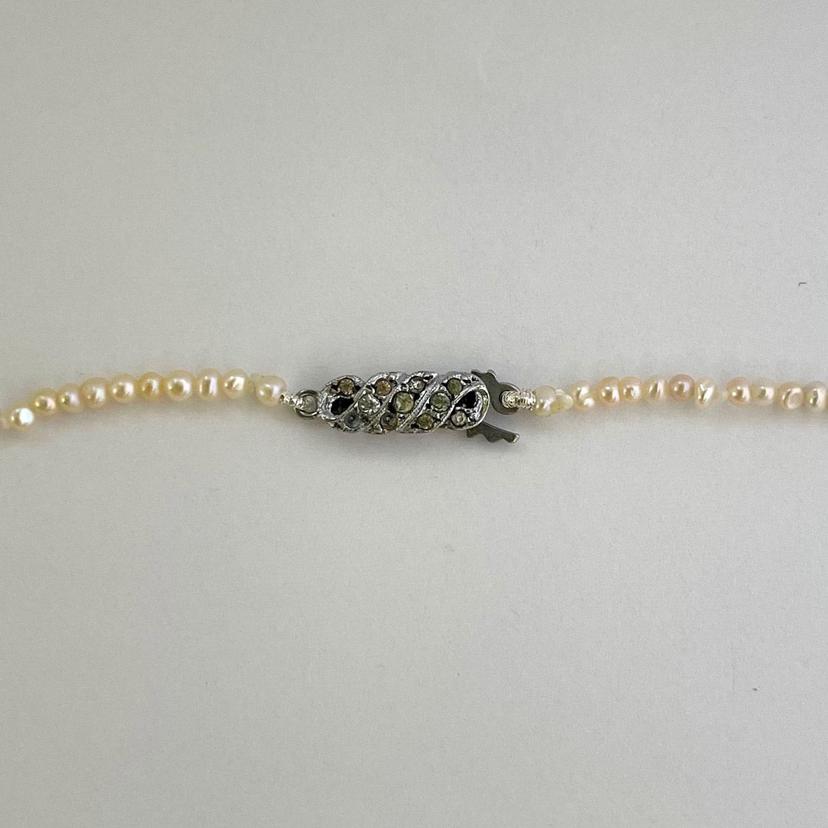 Rare Natural Seed Pearl Strand with Vintage Clasp Necklace