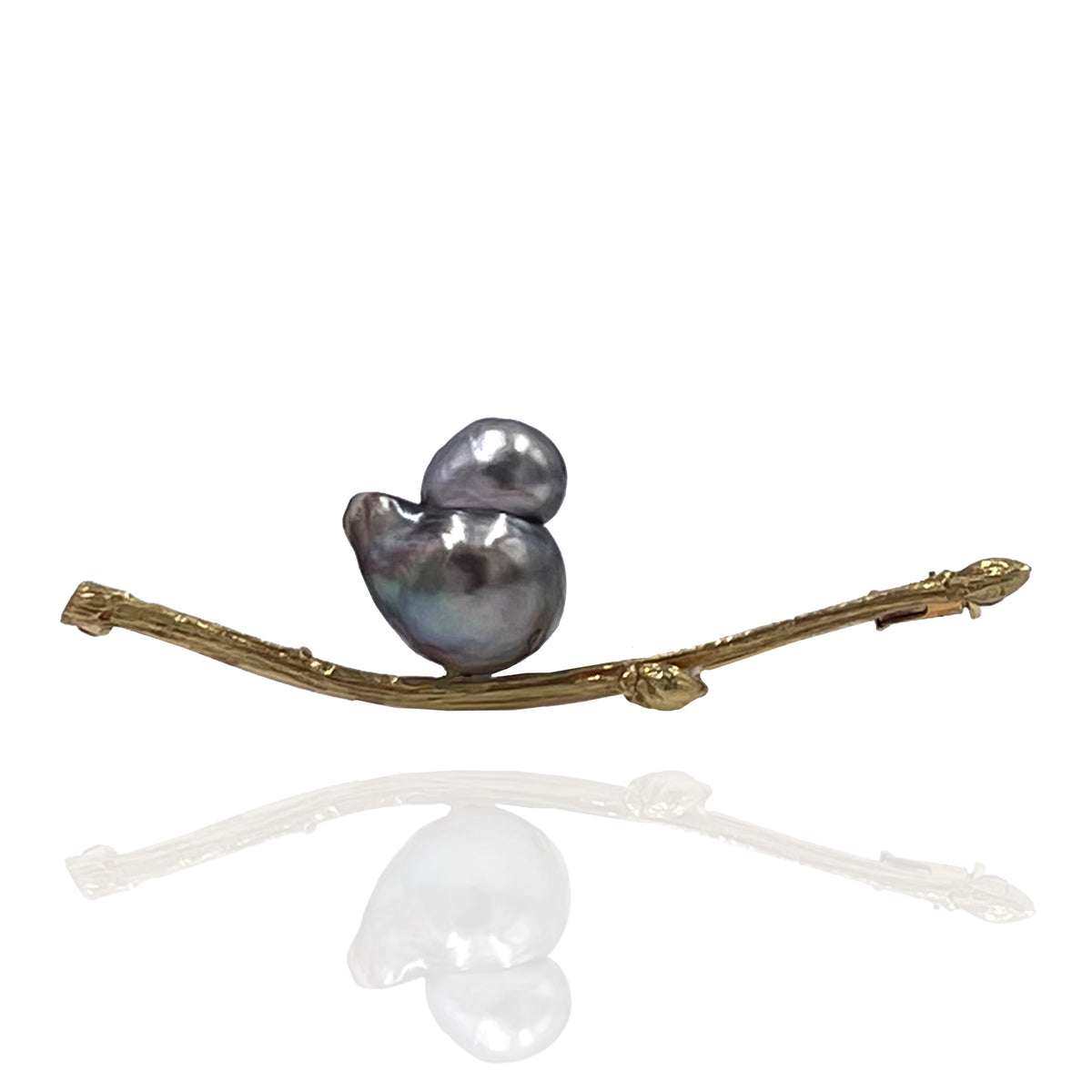 Black-Grey Tahitian Pearl Dawn Chorus Limited Edition Brooch