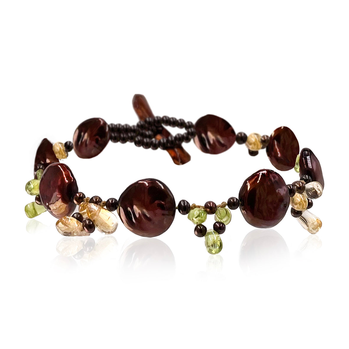 Copper Freshwater Pearl &#39;M&amp;M&#39;  Bracelet