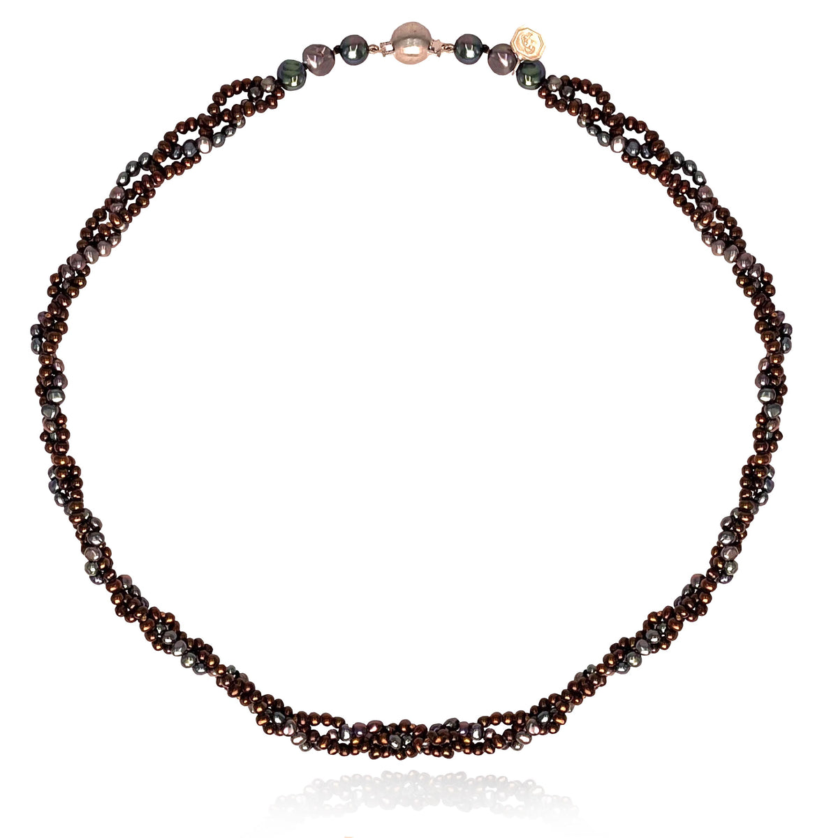 Copper &amp; Black Freshwater Pearl &#39;Éclat&#39; Tress Choker