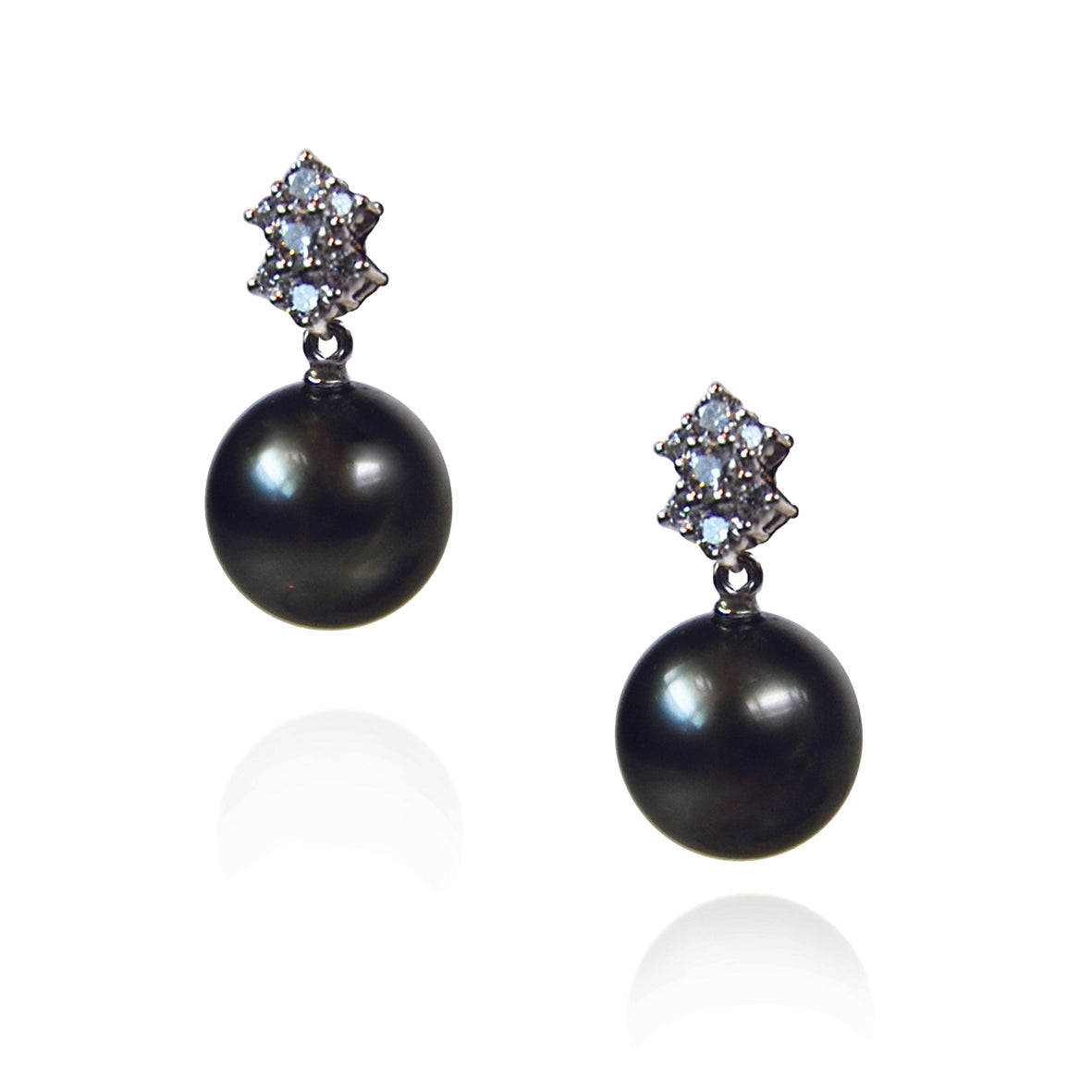 Black Tahitian Pearl &amp; Diamond &#39;Tsarina&#39; Cascade Drop  Earrings