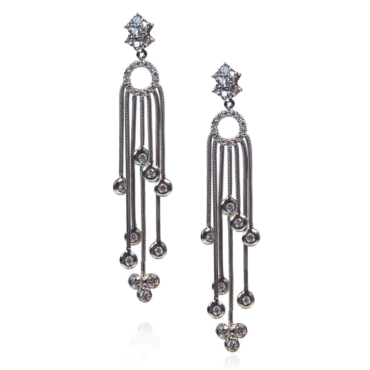 Black Tahitian Pearl &amp; Diamond &#39;Tsarina&#39; Cascade Drop  Earrings