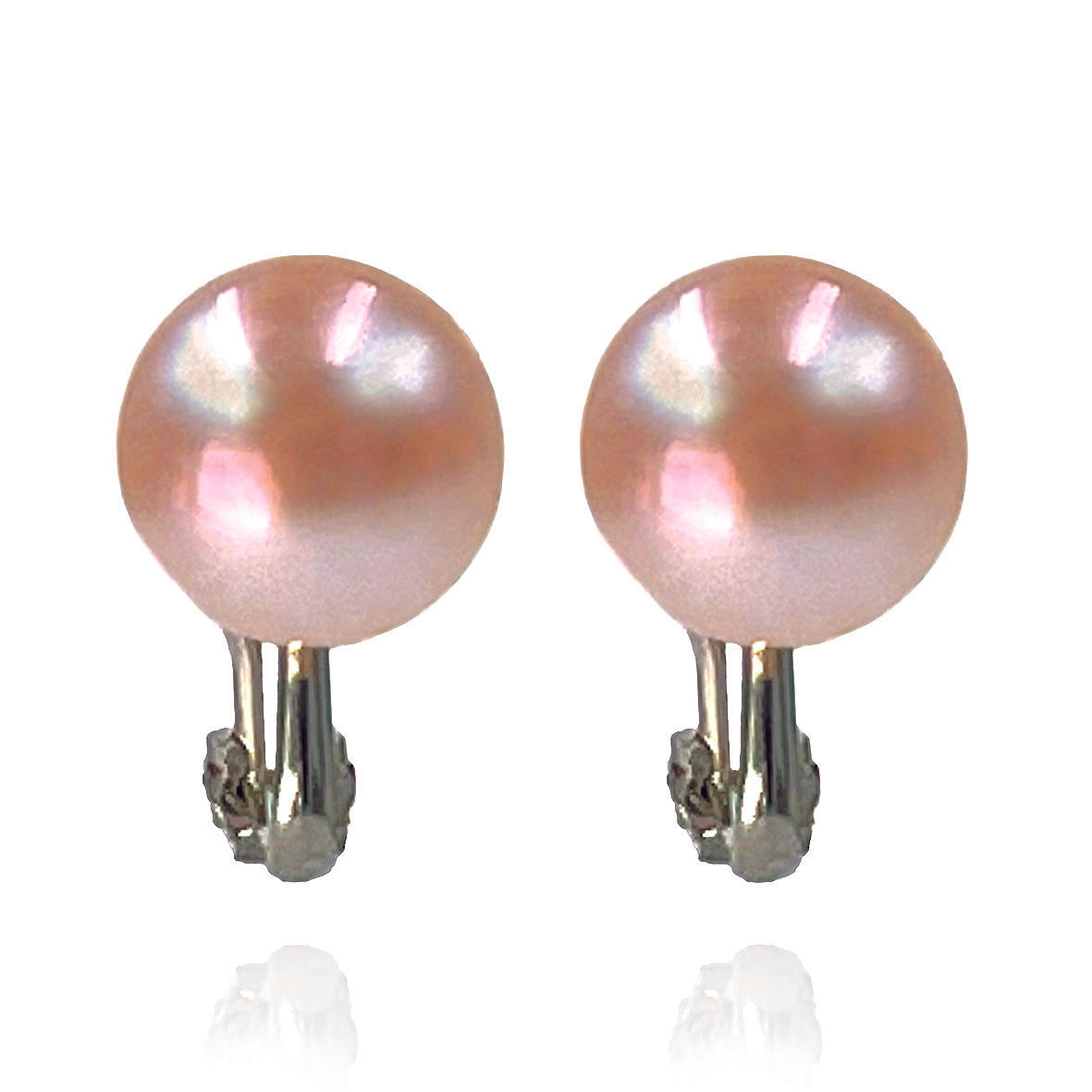 Pink Freshwater Pearl Large Clip On Stud Earrings