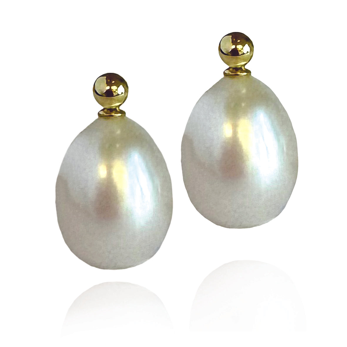 White Freshwater Pearl Large Drop Earrings