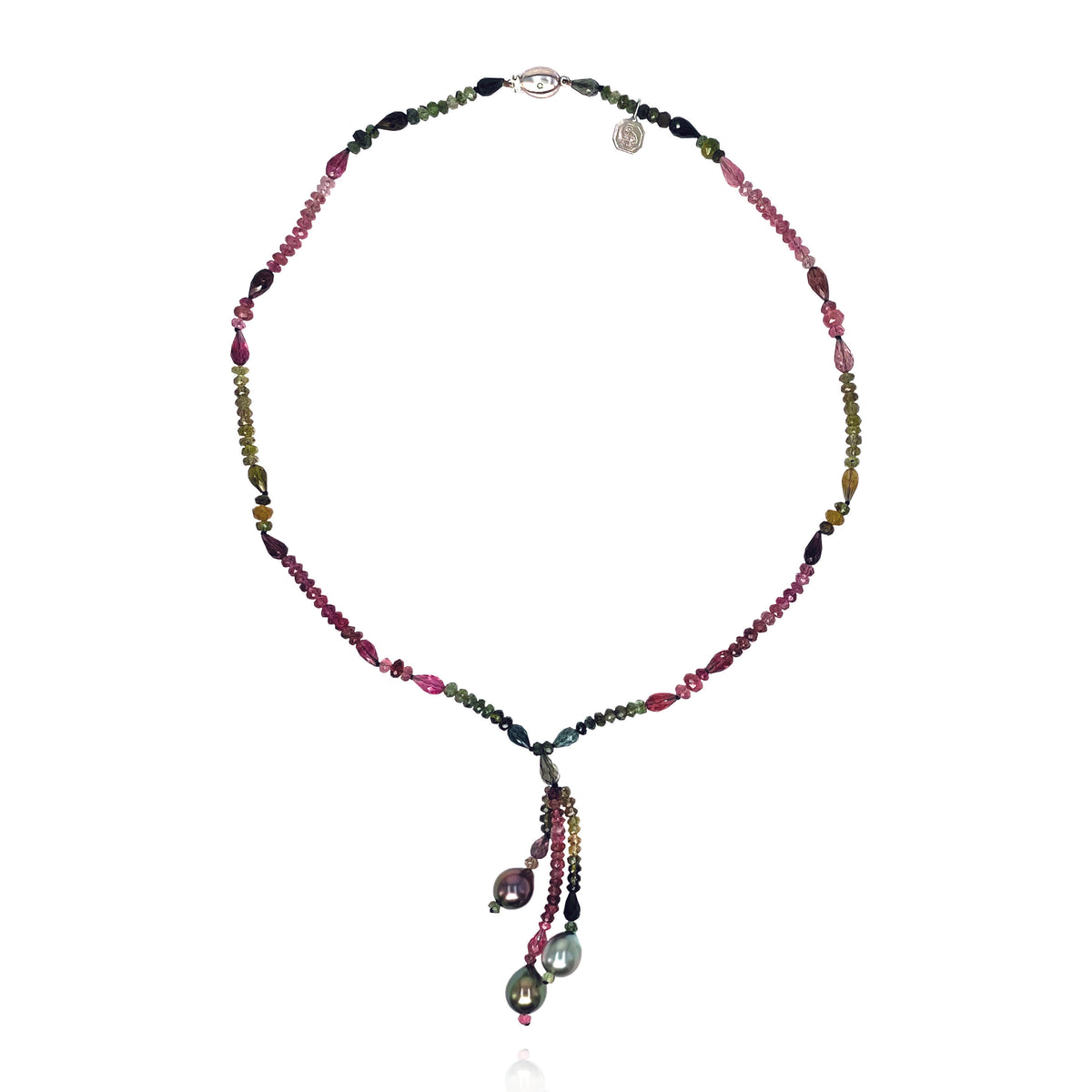 Tahitian Pearl &amp; Tourmaline  &#39;Melograno&#39; Tassel Drop Necklace