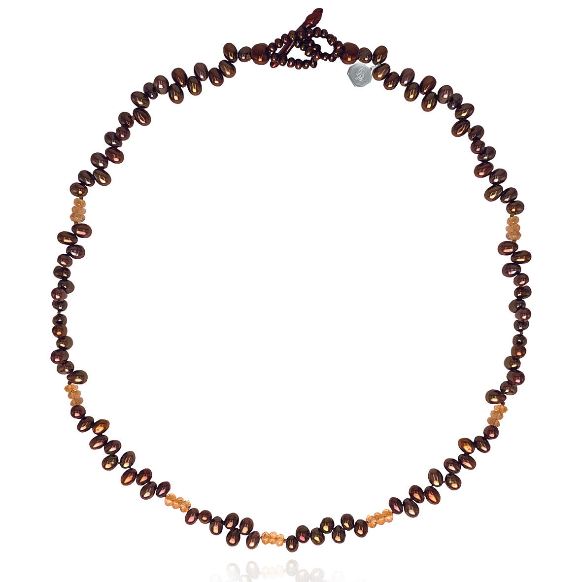 Copper Freshwater Pearl &amp; Citrine Droplet Necklace