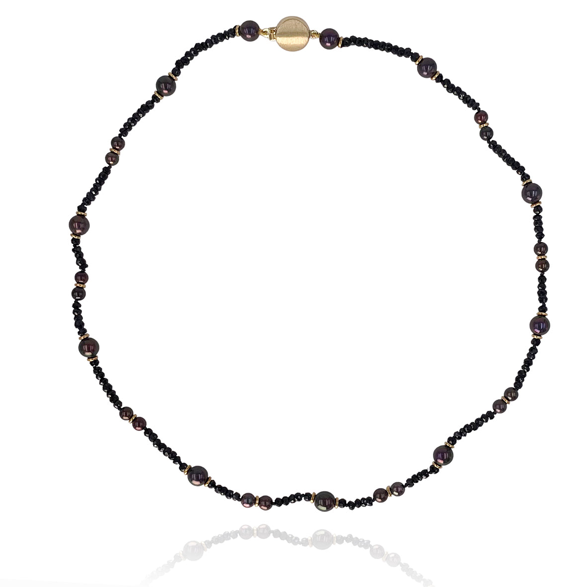 Black Akoya Pearl &amp; Spinel Necklace