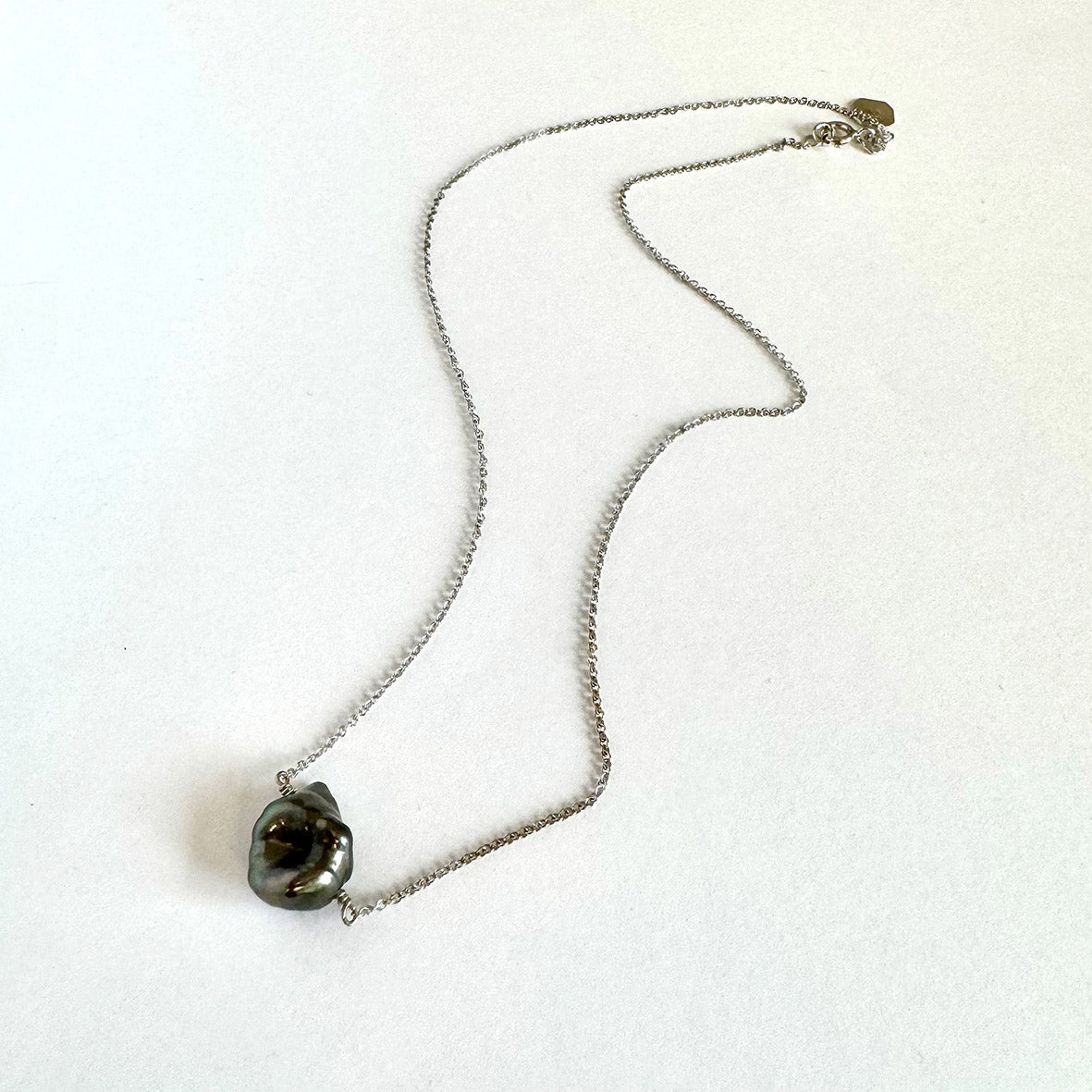 Black Tahitian Keshi Pearl pendant