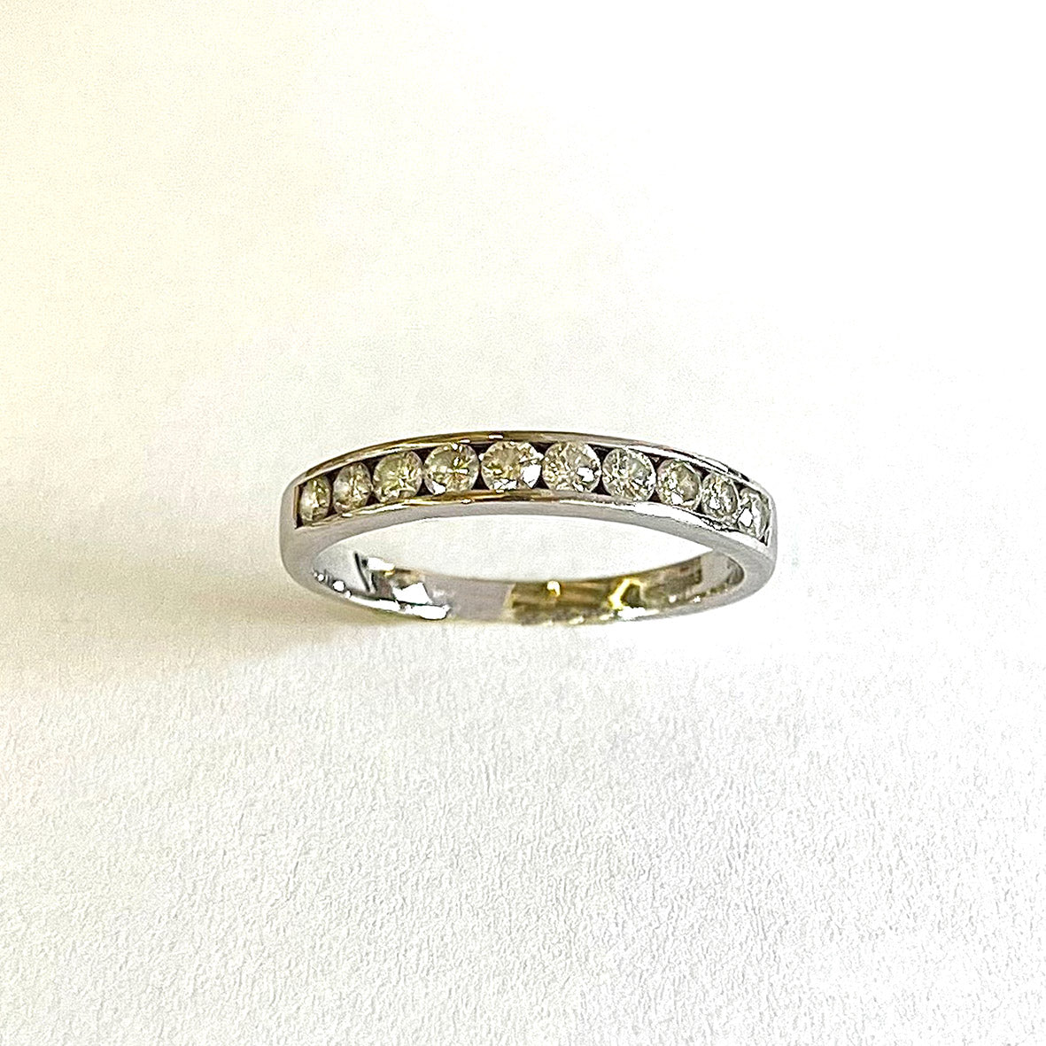 Diamond &amp; 18ct White Gold Half Eternity Ring