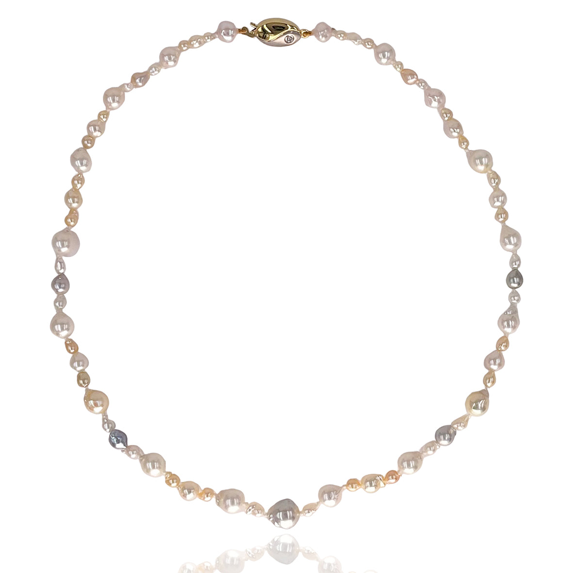 White, Gold &amp; Grey Seed Akoya  &#39;The Original&#39; Pearl Necklace