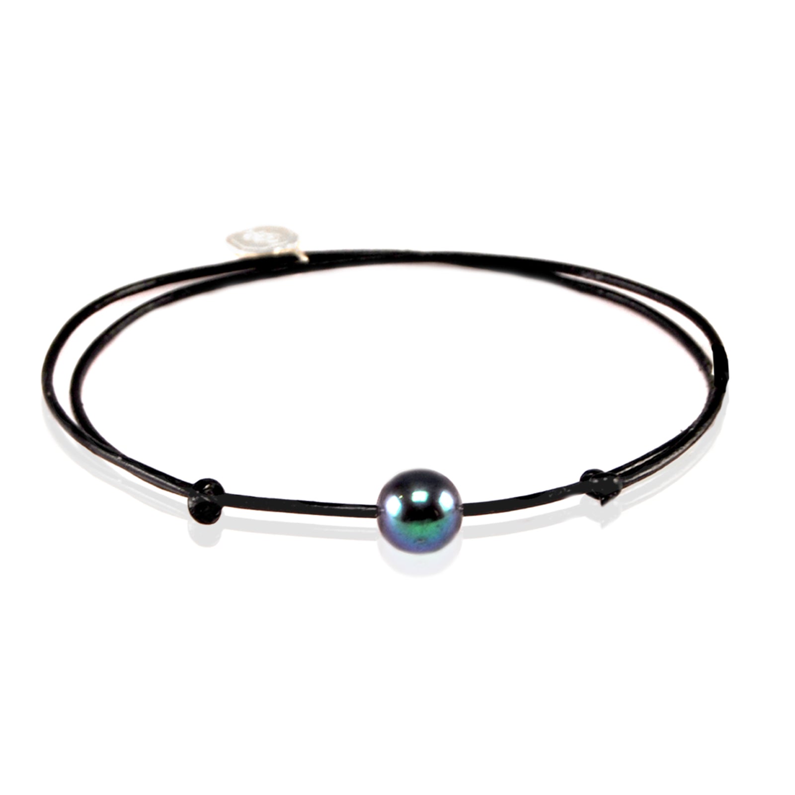 Leather Tahitian Pearl Bracelet